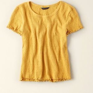 Yellow smocked tee